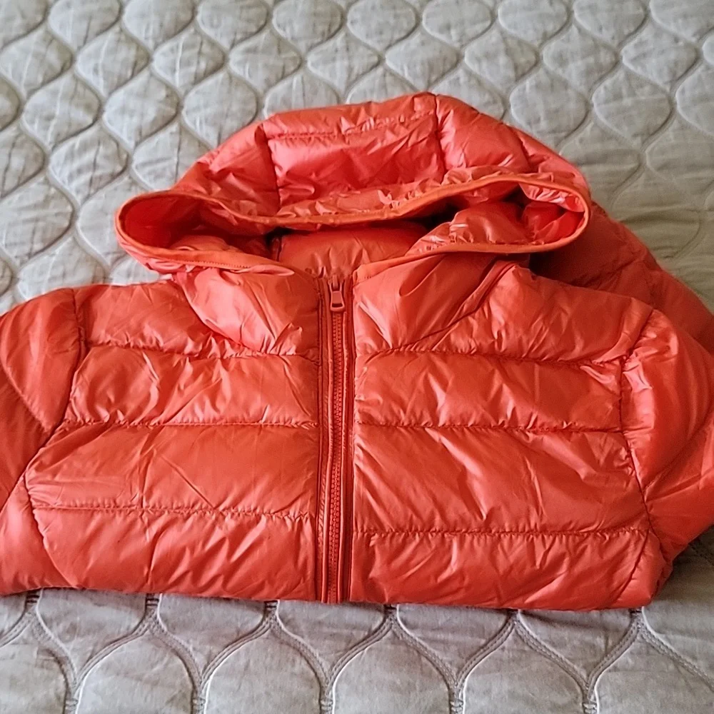 Kids Light Puffer Jacket in Bright Orange